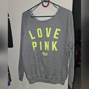 Victoria's Secret PINK Gray and Neon Green Top